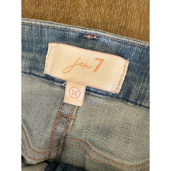 Jen 7 Light Wash Distressed Slim Boyfriend Denim Jeans Women size 14 - Picture 4 of 8